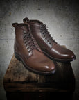 Service Boot - 6.5 E - Brown Veg Tan - Woven Lace