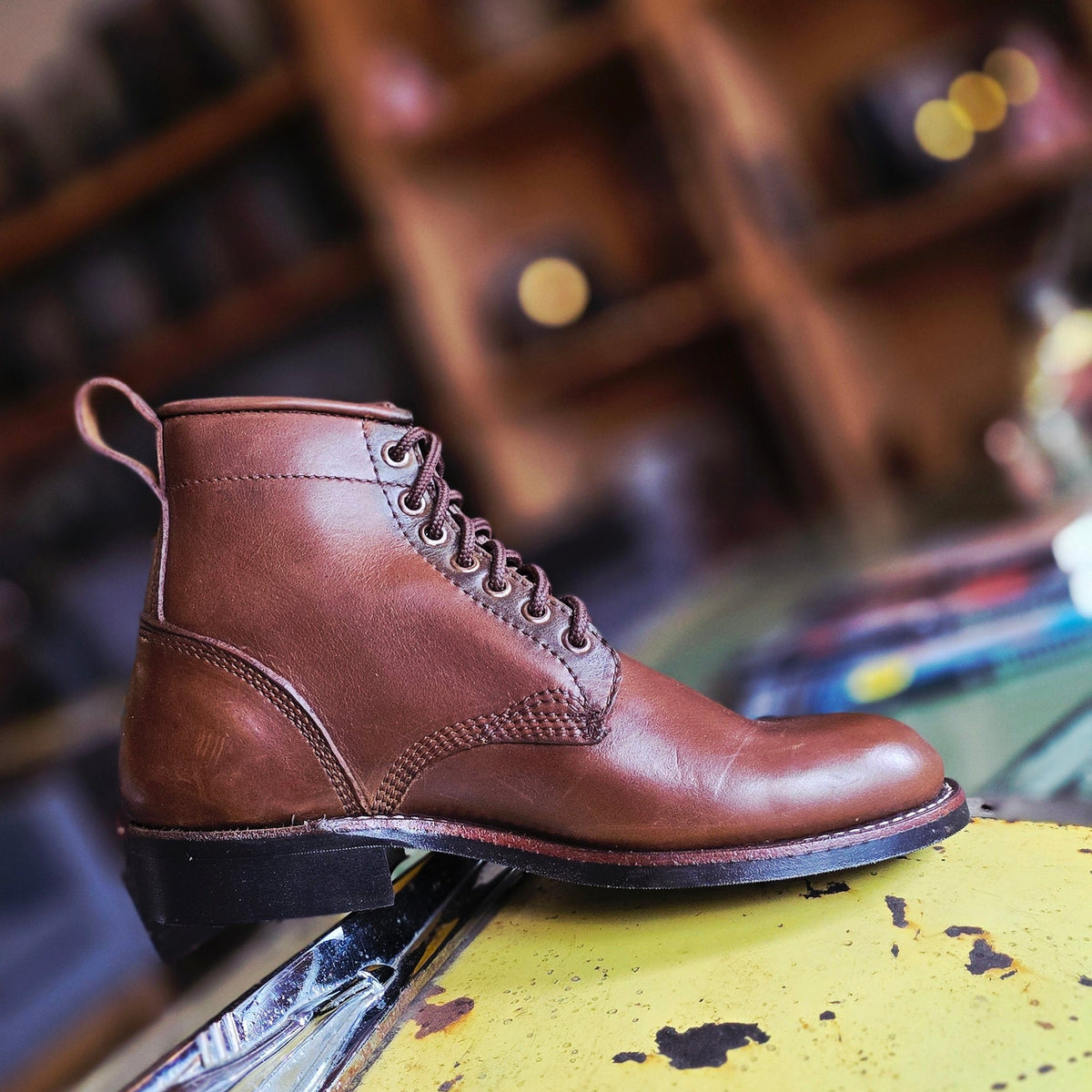 Service Boot - 6.5 E - Brown Veg Tan - Corded Lace