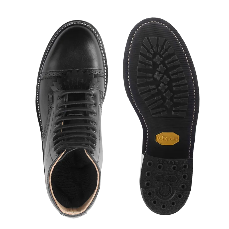 Parade Boot Brogue - Black Chrome - Boots